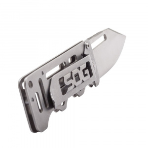 Cutit pliabil SOG Cash Card EZ1-CP, lama Clip Point 8Cr13MoV, Liner Lock, Money Clip, EDC Slim Wallet Knife - Img 4