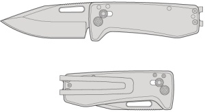 Cutit pliabil SOG Ultra XR Graphite 12-63-01-57, lama Clip Point CPM S35VN TiNi Graphite, XR Lock, Thumb Stud, maner Carbon Fiber, EDC Ultra Lightweight - Img 11