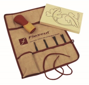 Set de 5 piese pentru sculptura artizanala, Flexcut