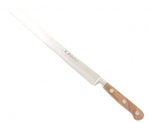 1110JA30OLdents Cutit de sunca zimtat, olive, lungime 30cm, maner din lemn de maslin, Sabatier Authentique - Img 1