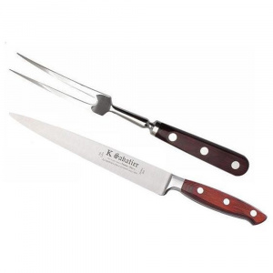 2500TLDFOURCHC Set cutit si furculita curbata, lungime 20cm, Sabatier Elegance - Img 1