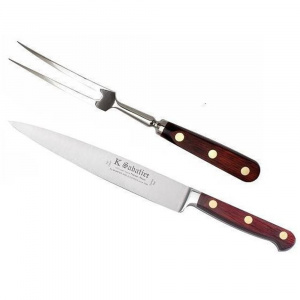 8500TLDFOURCHC Set cutit si furculita curbata- cutie cadou, lungime 21cm, Sabatier Auvergne - Img 1