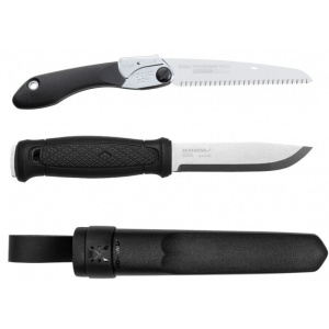CBS132.1 Set Cutit Mora Garberg INOX Si Fierastrau pliabil bushcraft/camping Silky Pocketboy 170mm cu 10dinti/30mm