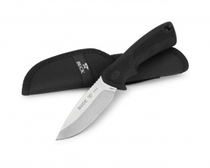 Cutit de vanatoare Buck 685 BuckLite MAX II Large 0685BKS-B, lama 10.2 cm, otel 420HC, maner cauciuc, teaca inclusa - Img 2