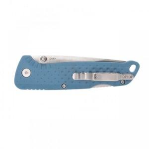 Cutit pliabil SOG Adventurer LB Nordic Blue Satin 13-11-03-43, lama Drop Point CRYO 5Cr15MoV Satin, Lockback, Thumb Stud, maner GRN Nordic Blue, EDC Outdoor - Img 7