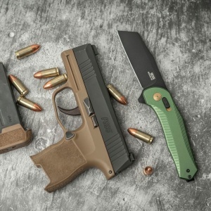 Cutit pliabil SOG Diverge XR Sheepsfoot Forest Green Black 12-02-03-43, lama Sheepsfoot D2 Stonewashed, XR Lock, deschidere Flipper, maner GRN Forest Green & Black, EDC Outdoor - Img 9