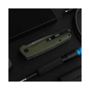 Cutit pliabil SOG Terminus SJ OD Green TM1004-BX, lama Drop Point D2 Stonewashed, Slip Joint, Nail Nick, maner G10 Olive Drab, EDC - Img 9