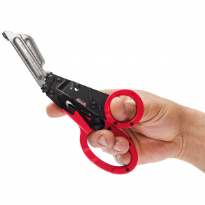 Foarfeca multifunctionala SOG ParaShears Red, 11 functii, Compound Leverage, foarfeca medicala de salvare cu husa nylon - Img 8