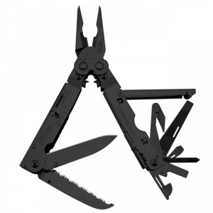 Multitool SOG PowerAssist Black Oxide cu husa din nylon, 16 functii, Compound Leverage, deschidere asistata S.A.T.