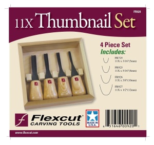 Set 4 dalti in forma de unghie, pentru sculptura in lemn FR920, Flexcut - Img 2