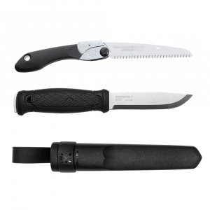 Set Cutit Garberg Inox Si Fierastrau pliabil bushcraft, camping Silky Pocketboy 170mm cu 10dinti, 30mm