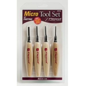 Set micro dalti adanci cu varf in V la 60° pentru sculptura in lemn, Flexcut - Img 2
