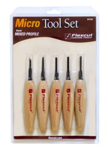 Set micro dalti cu profil mixt de 4 mm pentru sculptura in lemn, Flexcut - Img 3