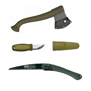 Set topor,cutit si fierastrau bushcraft, Morakniv , Bahco
