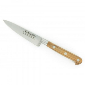 AOOFF10OLIVIER Cutit decojit, olive, lungime 10cm, otel carbon, maner din lemn de maslin, Sabatier Au Carbone