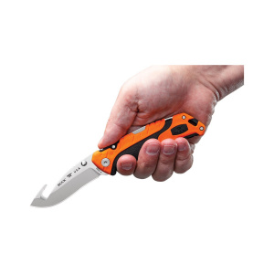 Briceag de vanatoare Buck Pursuit Pro Large 0660ORG-B cu carlig, otel S35VN, maner Versaflex portocaliu, Lockback - Img 5