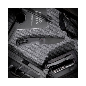 Cutit automat SOG TAC AU Serrated 15-38-02-57, lama Drop Point Cryo D2 partial zimtata, AU-XR Lock, maner din aluminiu, Tactical Automatic Knife - Img 10