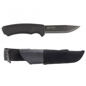 Cutit bushcraft, camping, Bushcraft negru cu teaca Tactical neagra sistem Molle, Morakniv