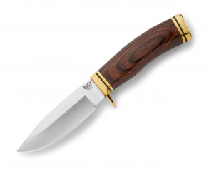 Cutit fix traditional Buck 192 Vanguard, otel 420HC, maner Heritage Walnut si teaca piele