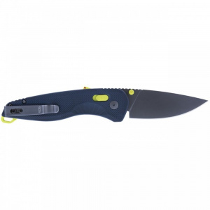 Cutit pliabil SOG Aegis AT Indigo Acid 11-41-03-41, lama Drop Point CRYO D2 Black TiNi, deschidere asistata S.A.T., AT-XR Lock, maner GRN Indigo & Acid Yellow, EDC Premium