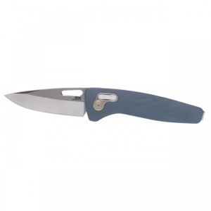 Cutit pliabil SOG One-Zero XR Smoke Gray Chrome 12-73-04-57, lama Drop Point CRYO CPM S35VN Polished, XR Lock, Flipper, maner Aluminiu Smoke Gray, EDC Premium - Img 3