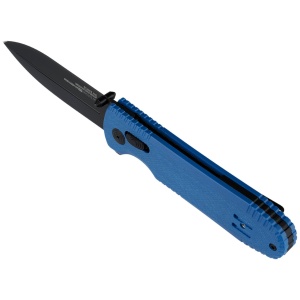 Cutit pliabil SOG Pentagon XR LTE Blue 12-61-06-57, lama Spear Point CTS XHP Blue TiNi, XR Lock, Flipper, maner Carbon Fiber Blue, EDC Tactical - Img 4