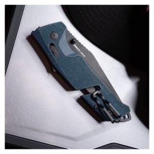 Cutit pliabil SOG Trident AT Uniform Blue Tanto 11-12-09-41, lama Tanto CRYO D2, deschidere asistata, AT-XR Lock, taietor de centura, spargator geam, maner GRN Uniform Blue - Img 9