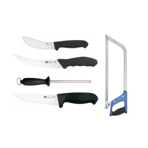 Set cutite de macelarit Morakniv si fierastrau macelar vanat, domestice Pilana