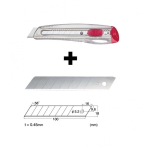 Set Cutter/cutit utilitar mediu cu lama de 18mm + 10 lame de schimb NT Cutter - Img 7