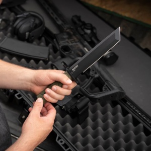 Baioneta tactica SOG BAR15T Tanto Bayonet OD, otel AUS-8, lama 180 mm - Img 11