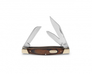 Briceag de buzunar Buck Stockman 0371BRS-B, 3 lame, maner lemn si alama