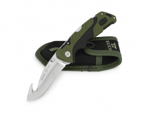 Briceag de vanatoare Buck Pursuit Large 0660GRG-B cu carlig, otel 420HC, maner Versaflex verde, Lockback - Img 2