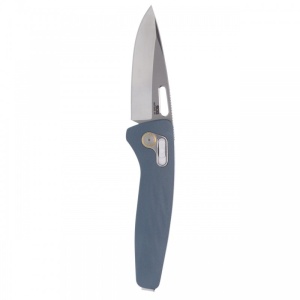 Cutit pliabil SOG One-Zero XR Smoke Gray Chrome 12-73-04-57, lama Drop Point CRYO CPM S35VN Polished, XR Lock, Flipper, maner Aluminiu Smoke Gray, EDC Premium - Img 4