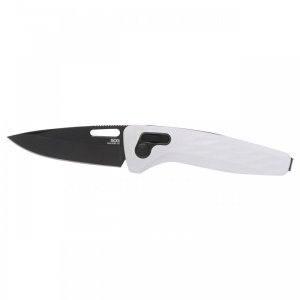 Cutit pliabil SOG One-Zero XR White Black Chrome 12-73-05-57, lama CPM S35VN Polished, XR Lock, Flipper, maner G10 White cu insertii Cromate, EDC Premium - Img 4
