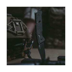 Cutit pliabil SOG Trident AT Olive Drab 11-12-03-41, lama Drop Point CRYO D2 Black TiNi, deschidere asistata S.A.T., AT-XR Lock, taietor de centura, spargator de geam, maner GRN Olive Drab - Img 5
