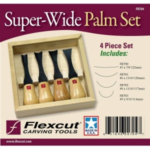 Set 4 dalti cu maner lat pentru sculptura in lemn FR704, Flexcut - Img 2