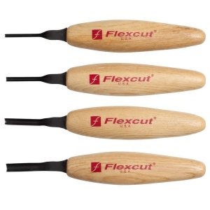 Set micro dalti in forma de U pentru sculptura in lemn, Flexcut