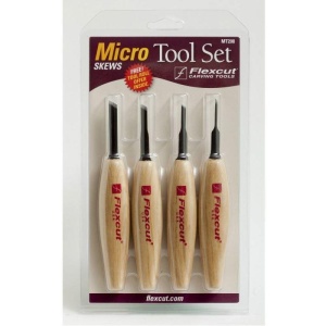 Set micro dalti inclinate pentru sculptura in lemn, Flexcut - Img 2