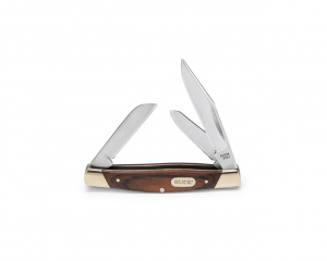 Briceag de buzunar Buck Knives 0373BRS-B Trio cu 3 lame, maner din lemn