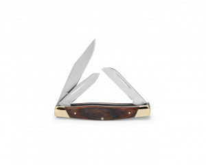 Briceag de buzunar Buck Knives 0373BRS-B Trio cu 3 lame, maner din lemn - Img 4