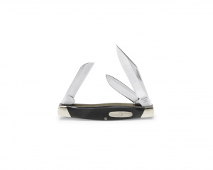 Briceag traditional Buck 301 Stockman (0301BKS-B / 0301RWS-B), 3 lame otel 420HC, slipjoint, negru / lemn Rosewood