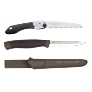 CBS133.1 Set Cuţit Mora Companion, Heavy Duty MG Si Fierastrau pliabil bushcraft/camping Silky Pocketboy 170mm cu 10dinti/30mm