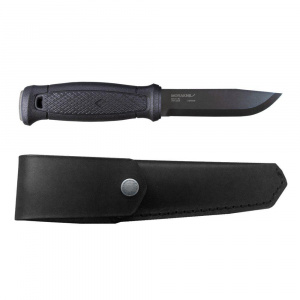 Cutit Full-Tang Morakniv Garberg CARBON, Teaca piele si maner Polimer negru, pentru Bushcraft si Outdoor - Img 1