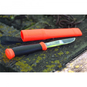 Cutit Mora 2000 Orange (S) outdoor si vanatoare, lama inox 12C27, maner cauciucat - Img 2