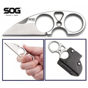 Cutit neck knife SOG Snarl, otel 9Cr18MoV, lama Sheepsfoot 58 mm - Img 4