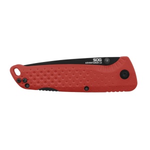 Cutit pliabil SOG Adventurer LB Red Black 13-11-07-43, lama Drop Point 5Cr15MoV Satin, Lockback, maner GRN Red & Black, EDC Outdoor - Img 4