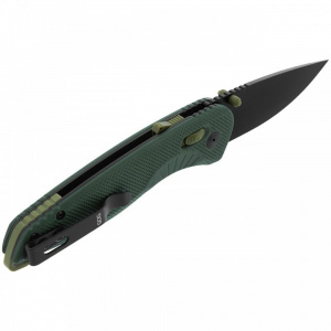 Cutit pliabil SOG Aegis AT Forest Moss 11-41-04-41, lama Drop Point CRYO D2 Black TiNi, deschidere asistata S.A.T., AT-XR Lock, maner GRN Forest Moss, EDC Premium