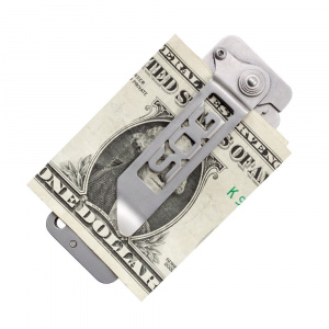 Cutit pliabil SOG Cash Card EZ1-CP, lama Clip Point 8Cr13MoV, Liner Lock, Money Clip, EDC Slim Wallet Knife - Img 6