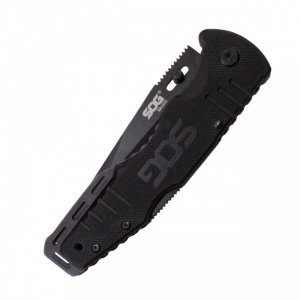 Cutit pliabil SOG Salute Black FF11-CP, lama 8Cr13MoV Black Oxide, Lockback, maner G10, EDC Tactical Folder - Img 5