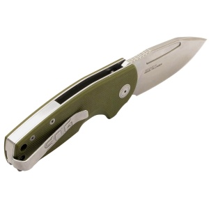Cutit pliabil SOG Stout SJ OD G10 Stonewash 16-03-01-57, lama Sheepsfoot D2 Stonewashed, Slip Joint, Nail Nick, maner G10 Olive Drab, EDC